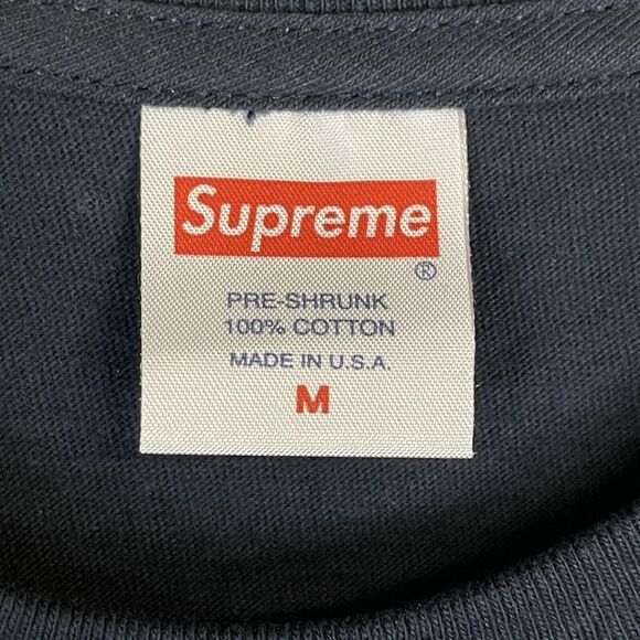 Supreme T Shirt Mens Medium Navy Blue Short Sleeve Crew Neck‎ Pre Shrunk Cotton - Picture 3 of 8